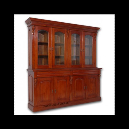 Code: BO 403-M Name: Book Case Victorian 4 Door Size: W=205 x D=48 x H=212 cm Wood: Solid Mahogany wood.﻿
